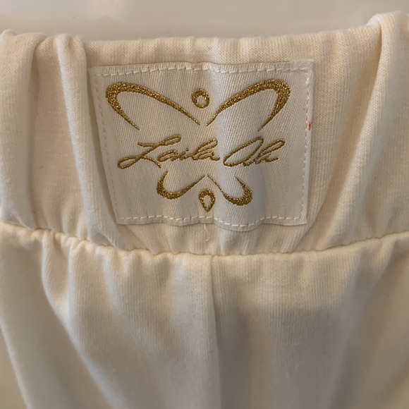 Laila Ali pull on high waisted sweatpants cream 30.5” long wide leg - Picture 3 of 11
